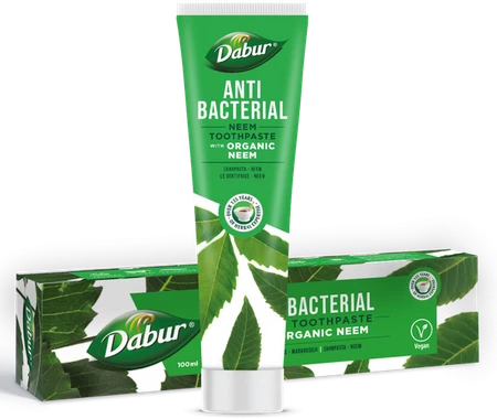 Dabur dantų pasta su organiniu Neem – antibakterinė, be fluoro, 100 ml