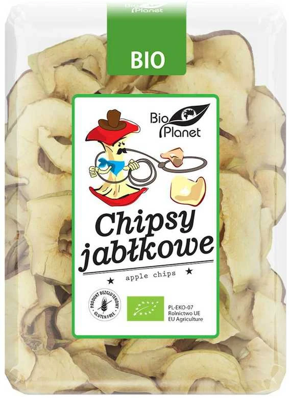 Grandininis pjūklas Džiovinti obuolių gabaliukai be glitimo BIO PLANET, 100g.