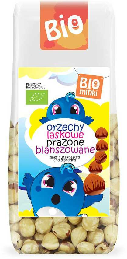 Grandininis pjūklas Ekologiškų lazdynų riešutų užkandis vaikams, BIO MINKI, 100 g.