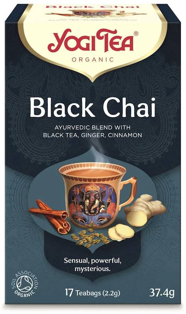 Prieskoninė juodoji arbata Juodas Chai, Yogi Tea, 17 pakelių