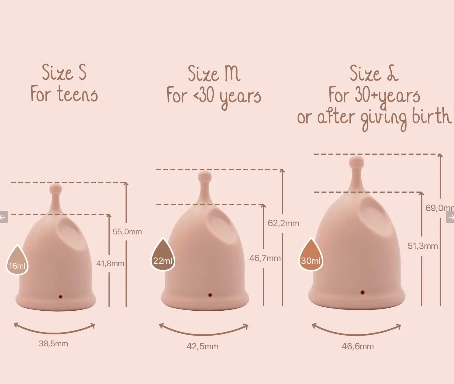 Menstruacinės taurelės ir sterilizatoriaus rinkinys BAMBOOZY, 1 vnt (S dydis)