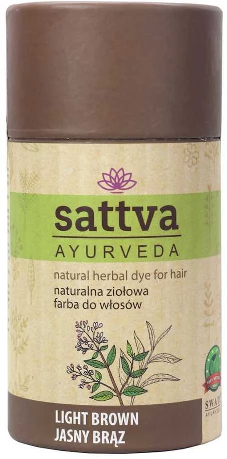 Augaliniai šviesiai rudi plaukų dažai šviesiai rudas, Sattva Ayurveda, 150g