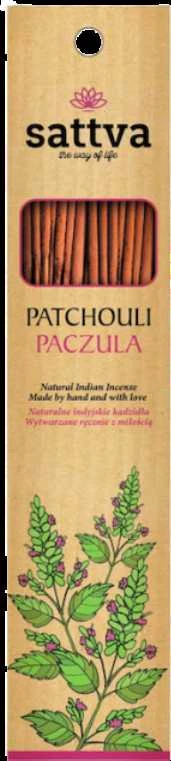 Pačiulio kvapo smilkalų lazdelės Patchouli, Sattva Ayurveda, 15 vnt.