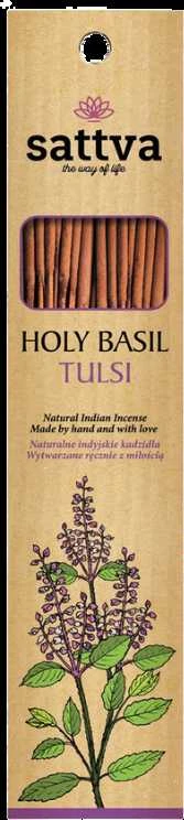 Šventojo baziliko kvapo smilkalų lazdelės Holy Basil Tulsi, Sattva Ayurveda, 15 vnt.
