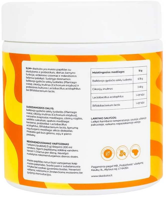 Tirpios skaidulos su probiotikais SLIM + mangų ir ananasų skonio, 300g, SVEIKVITA
