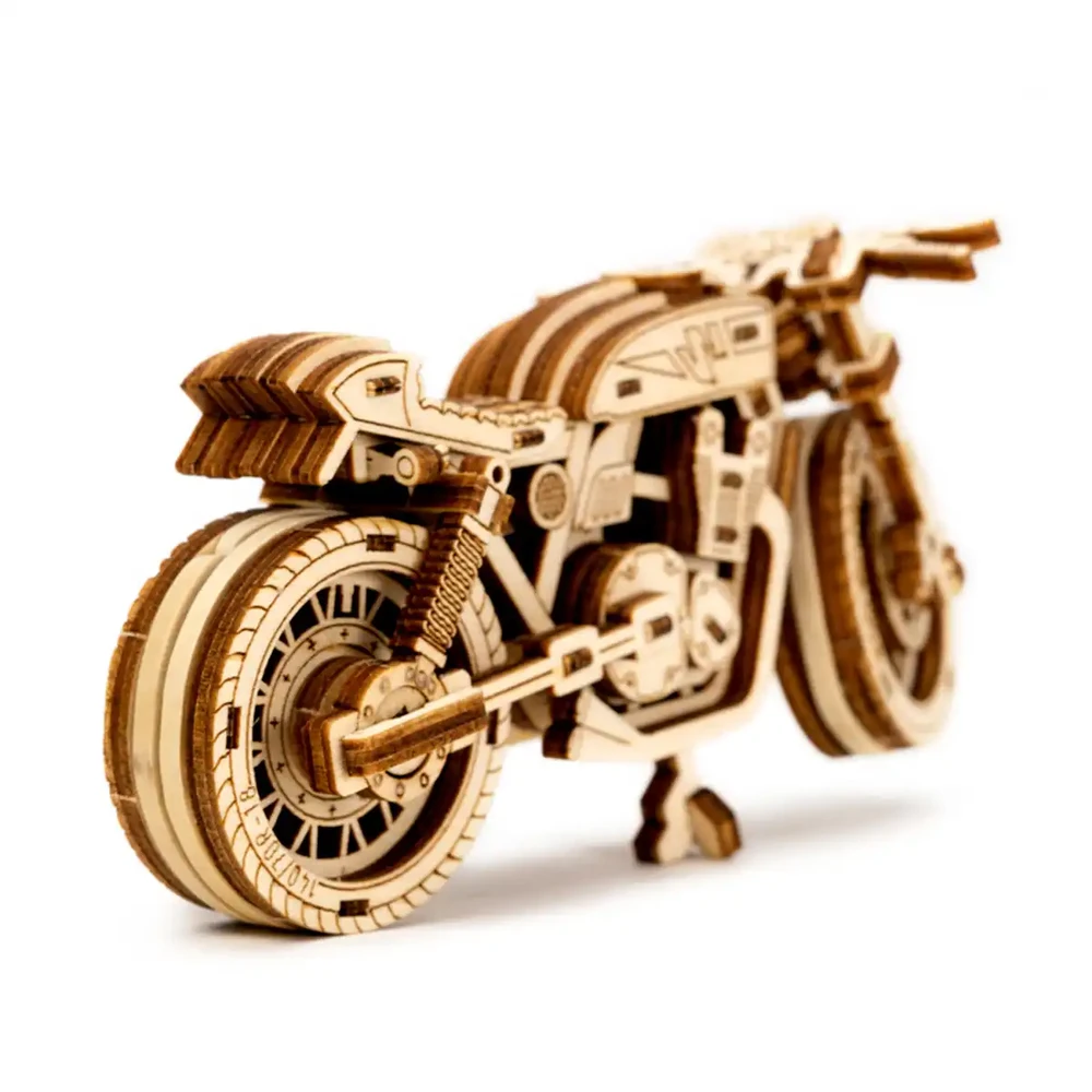 Dėlionė WOODEN CITY 3D Medinis Puzzle Cafe Racer Motociklas