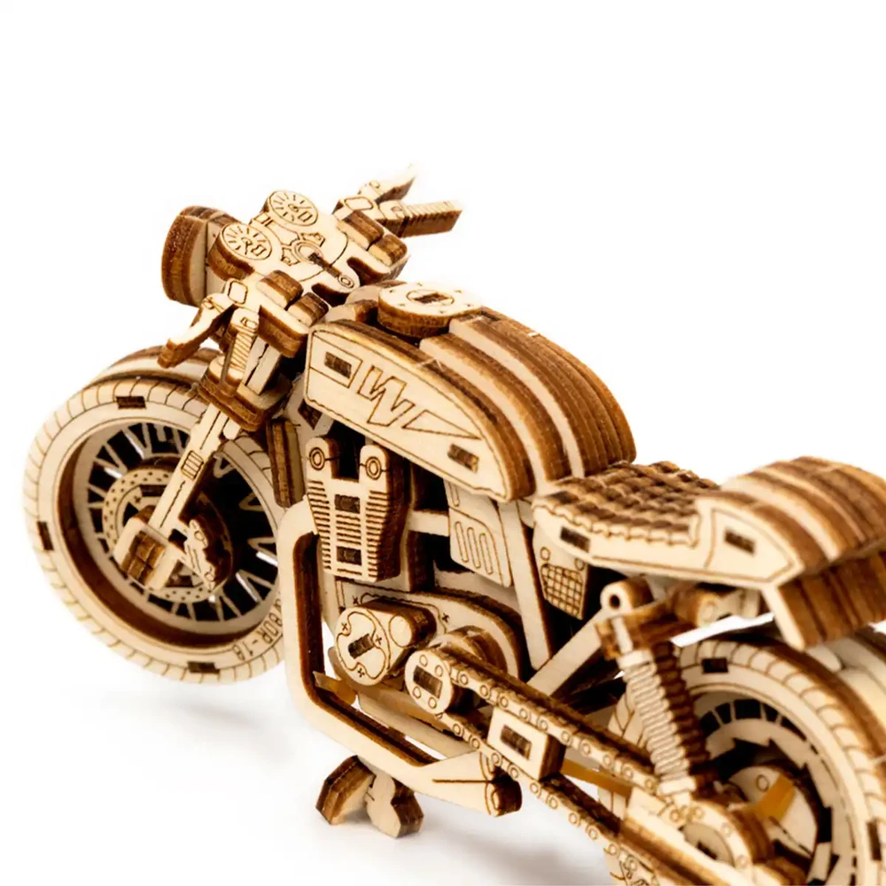 Dėlionė WOODEN CITY 3D Medinis Puzzle Cafe Racer Motociklas