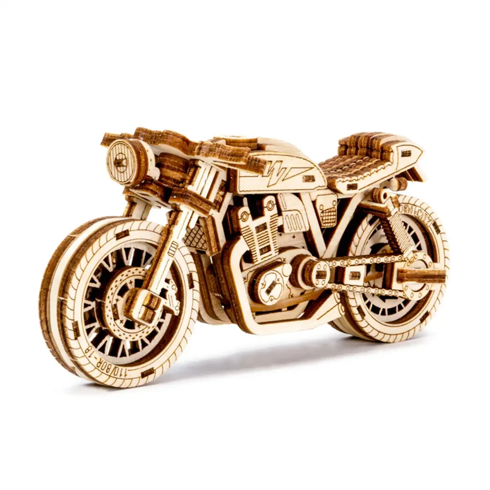 Dėlionė WOODEN CITY 3D Medinis Puzzle Cafe Racer Motociklas