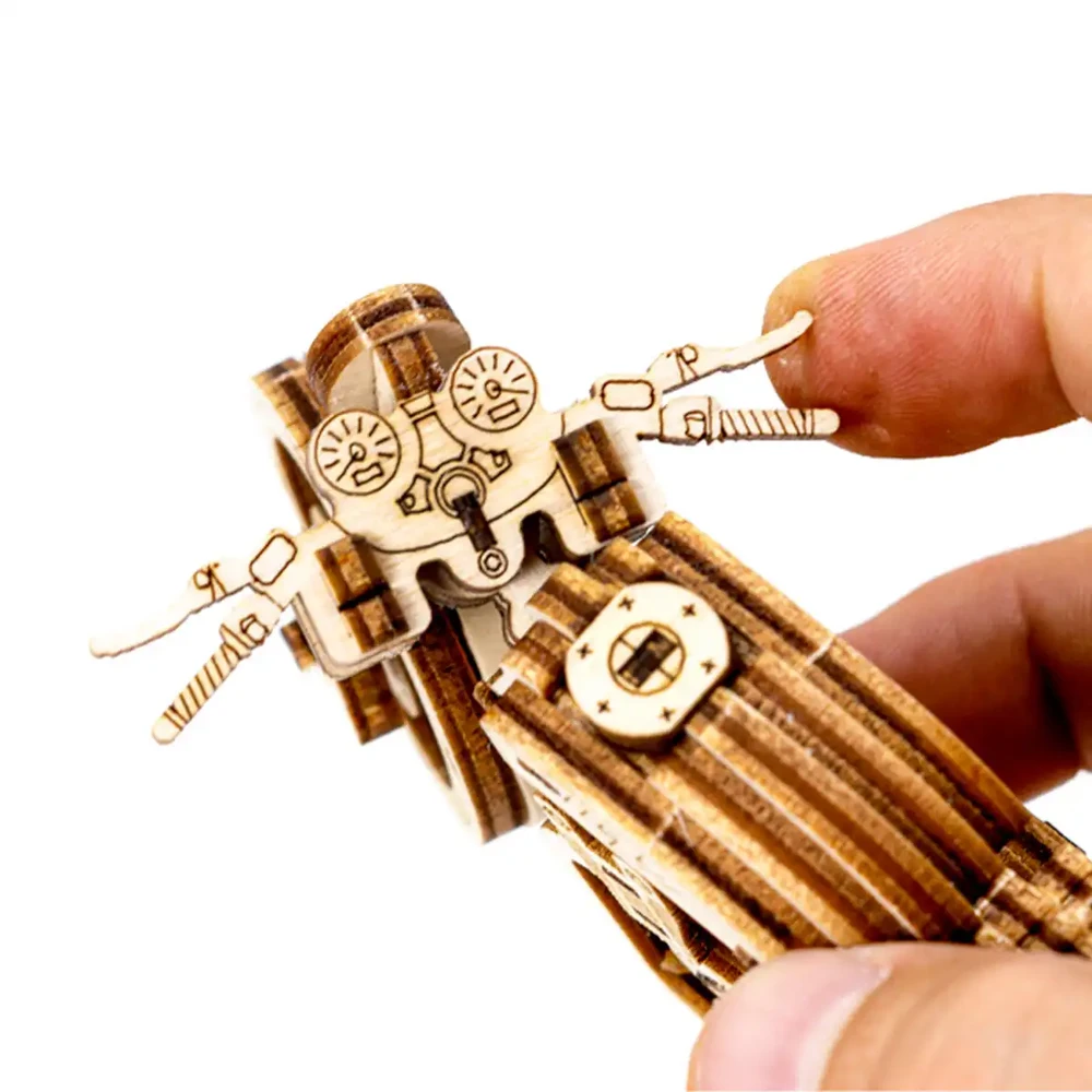 Dėlionė WOODEN CITY 3D Medinis Puzzle Cafe Racer Motociklas