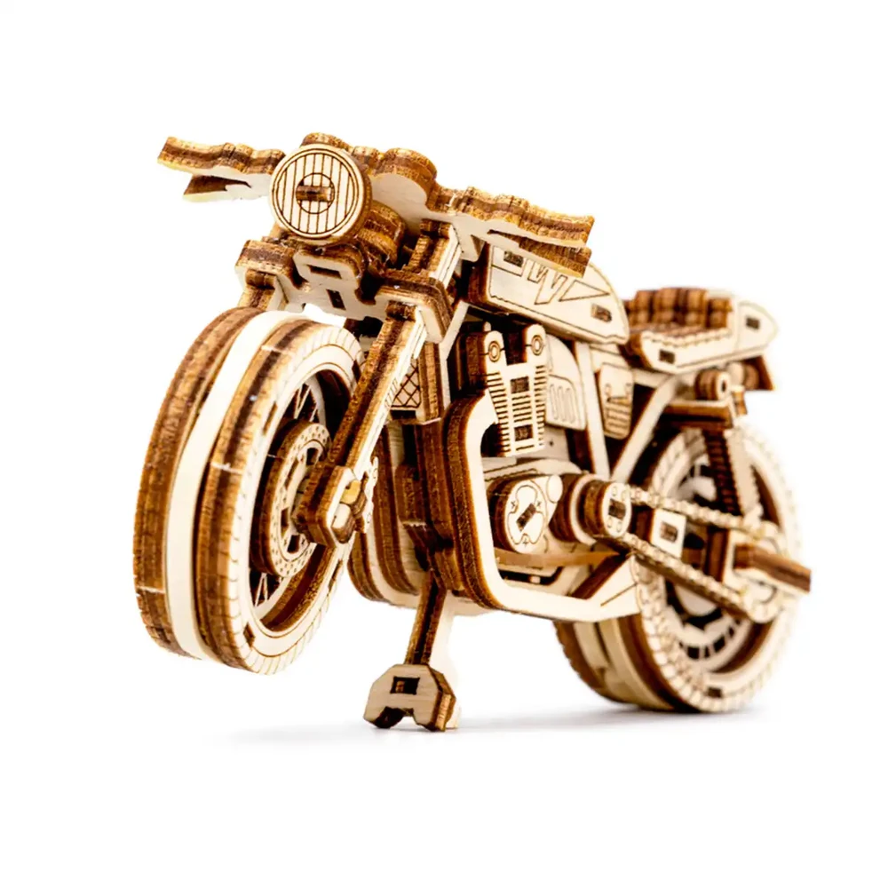 Dėlionė WOODEN CITY 3D Medinis Puzzle Cafe Racer Motociklas