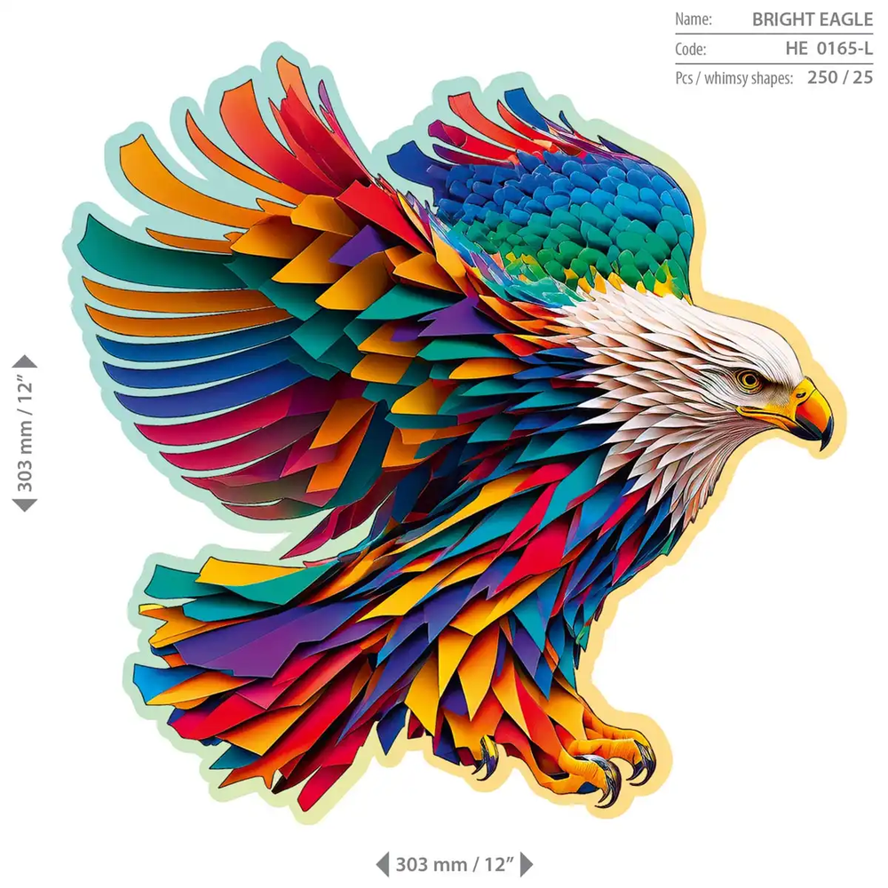 Hobilt Medinė dėlionė Woodencity Bright Eagle, 250 detalių