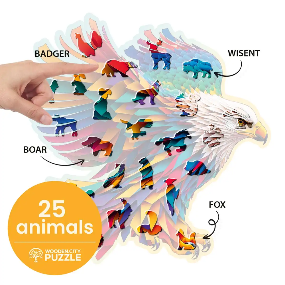 Hobilt Medinė dėlionė Woodencity Bright Eagle, 250 detalių