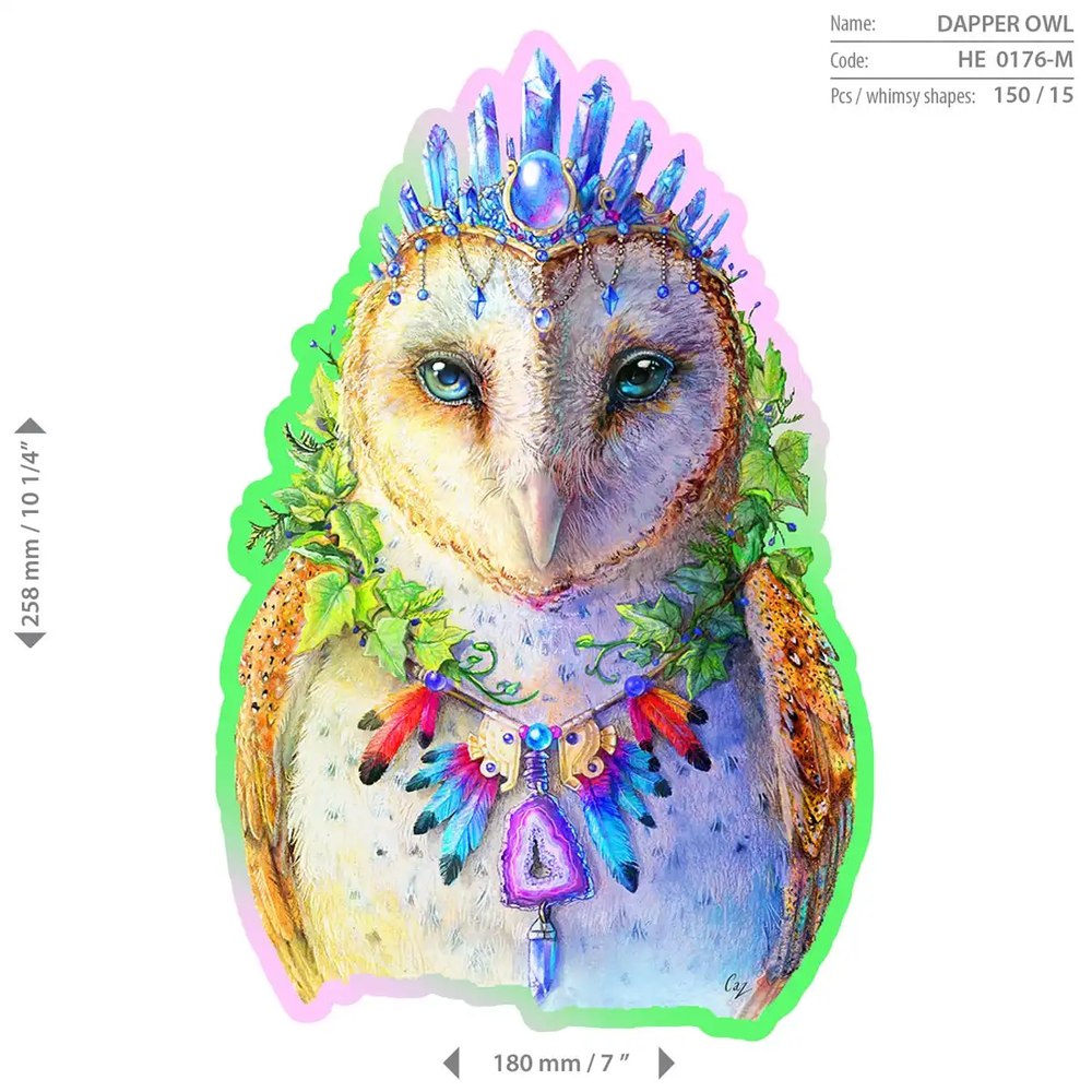 Hobilt Medinė dėlionė Woodencity Dapper Owl 150, detalių