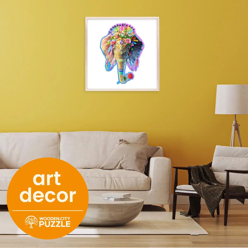 Hobilt Medinė dėlionė Woodencity Elegant Elephant, 250 detalių