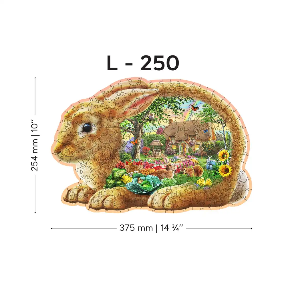 Wooden city Medinė dėlionė Woodencity Garden Bunny, 250 detalių