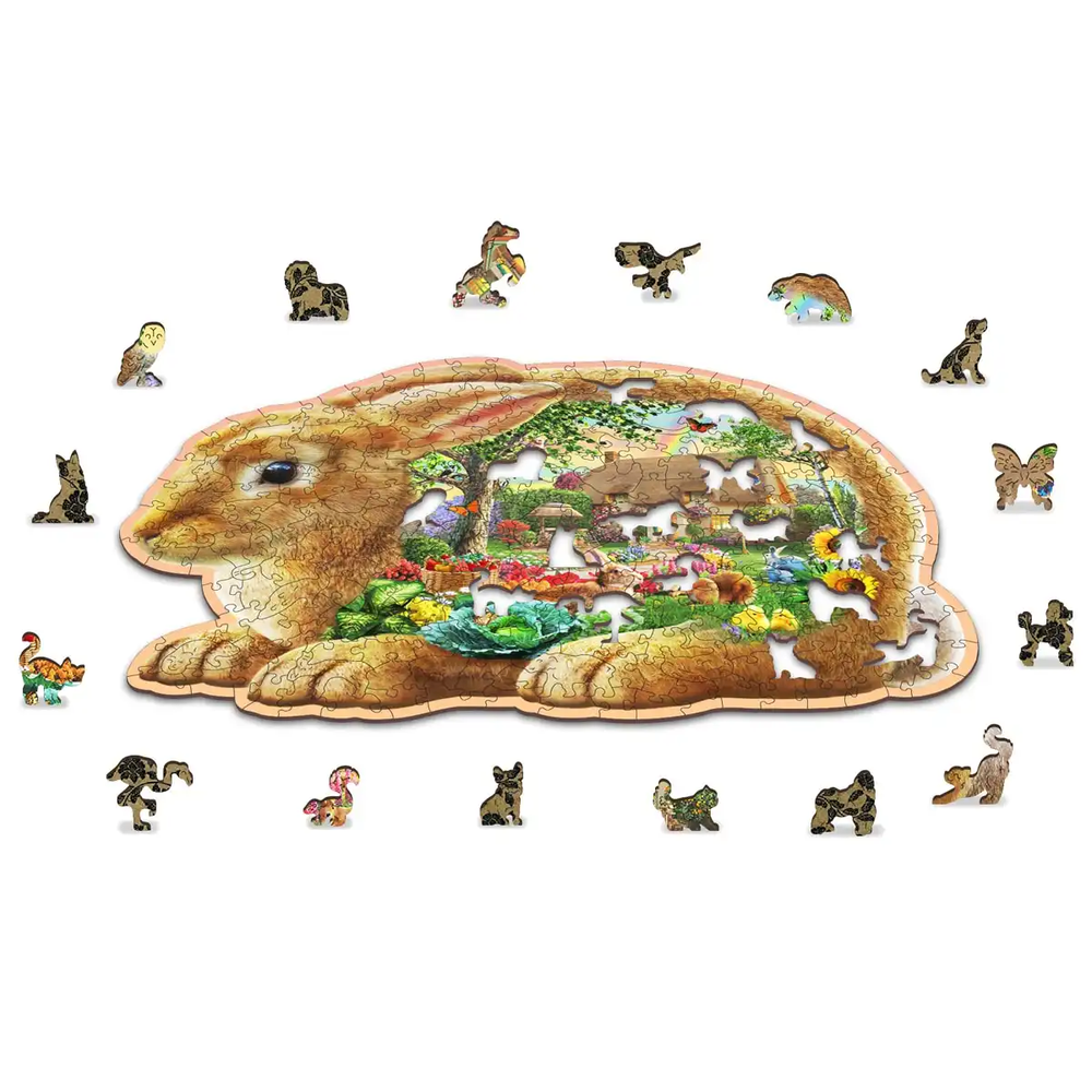 Wooden city Medinė dėlionė Woodencity Garden Bunny, 250 detalių