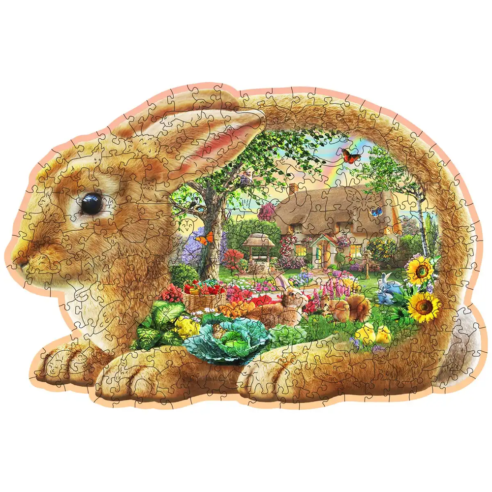 Wooden city Medinė dėlionė Woodencity Garden Bunny, 250 detalių