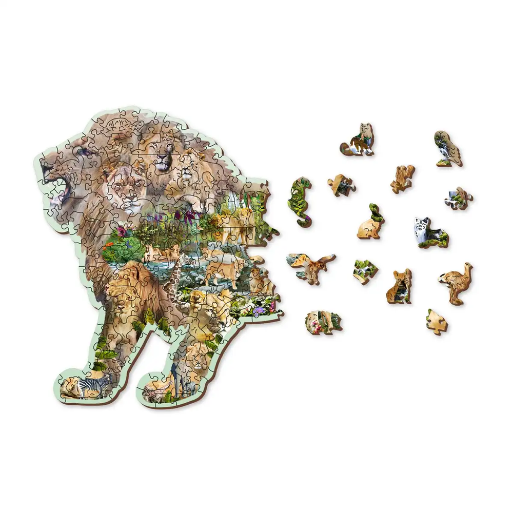Wooden city Medinė dėlionė Woodencity, Lion Roar, 250 detalių