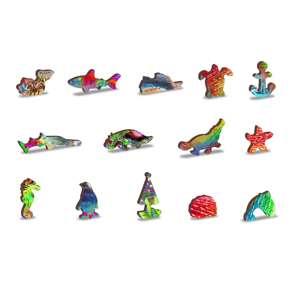 Wooden city Medinė dėlionė Woodencity Magic Fish, 250 detalių