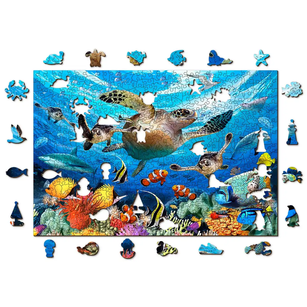 Wooden city Medinė dėlionė Woodencity Ocean Life, 500 detalių