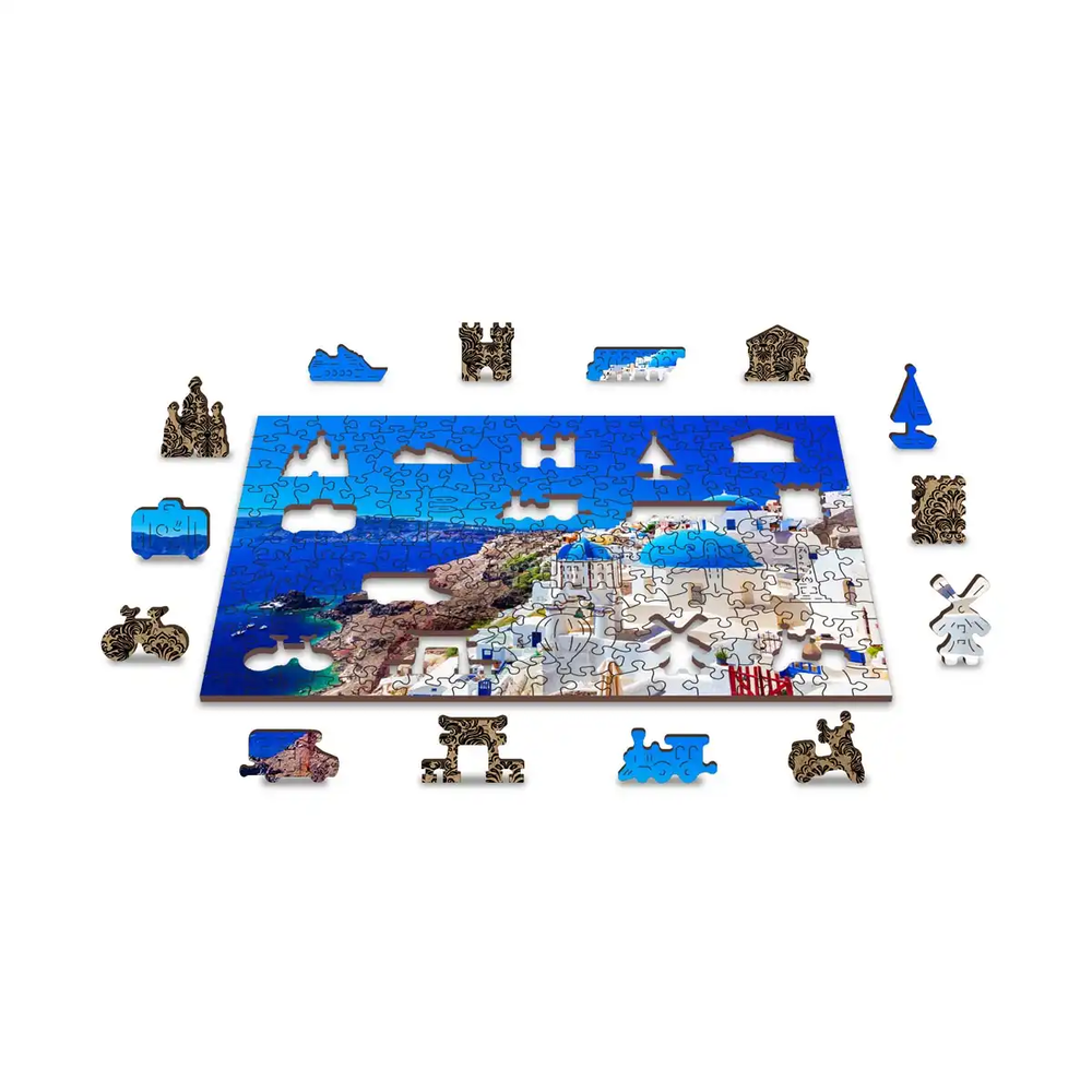 Wooden city Medinė dėlionė „Santorinis, Graikija“ 200 detalių
