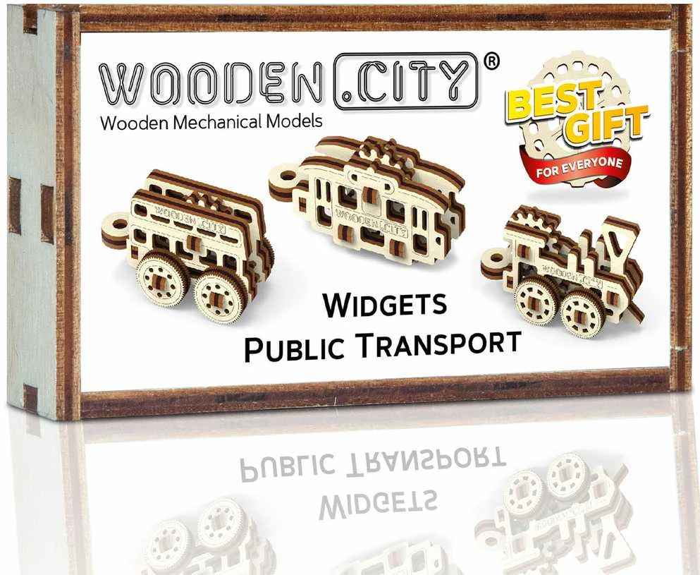 WOODEN CITY 3D Mediniai Dėlionė Transportas
