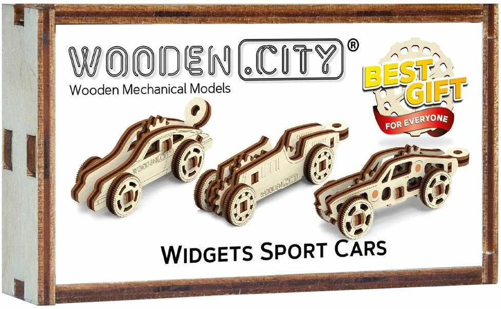 Dėlionė WOODEN CITY 3D Mediniai Galvosūkiai Sportiniai Automobiliai