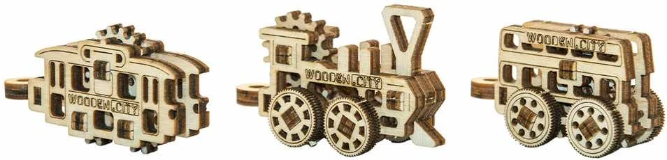 WOODEN CITY 3D Mediniai Dėlionė Transportas