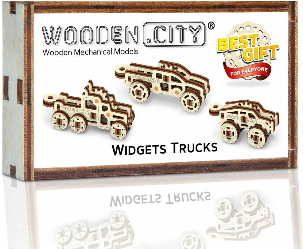 Dėlionė WOODEN CITY 3D medinis puzzle – sunkvežimiai
