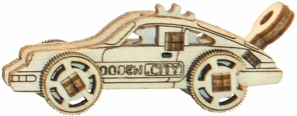 Dėlionė WOODEN CITY 3D Mediniai Galvosūkiai Sportiniai Automobiliai