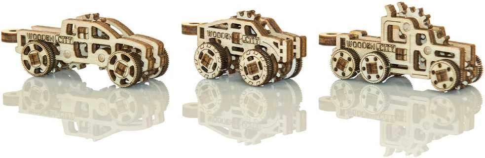 Dėlionė WOODEN CITY 3D medinis puzzle – sunkvežimiai