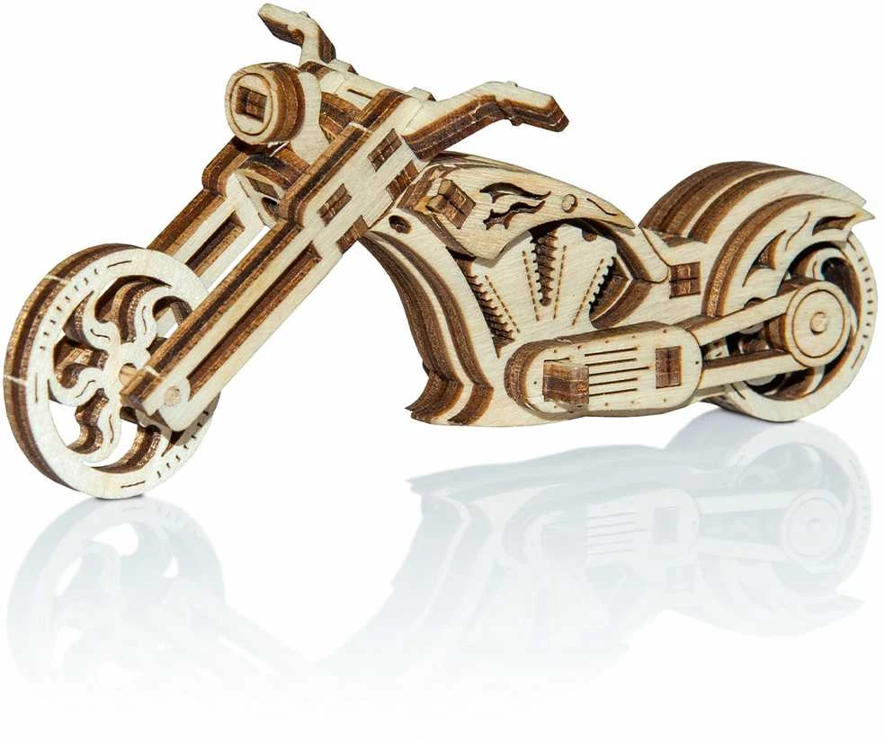 Wooden City Wooden.City 3D medinis motociklo dėlionė – Chopper valdiklis
