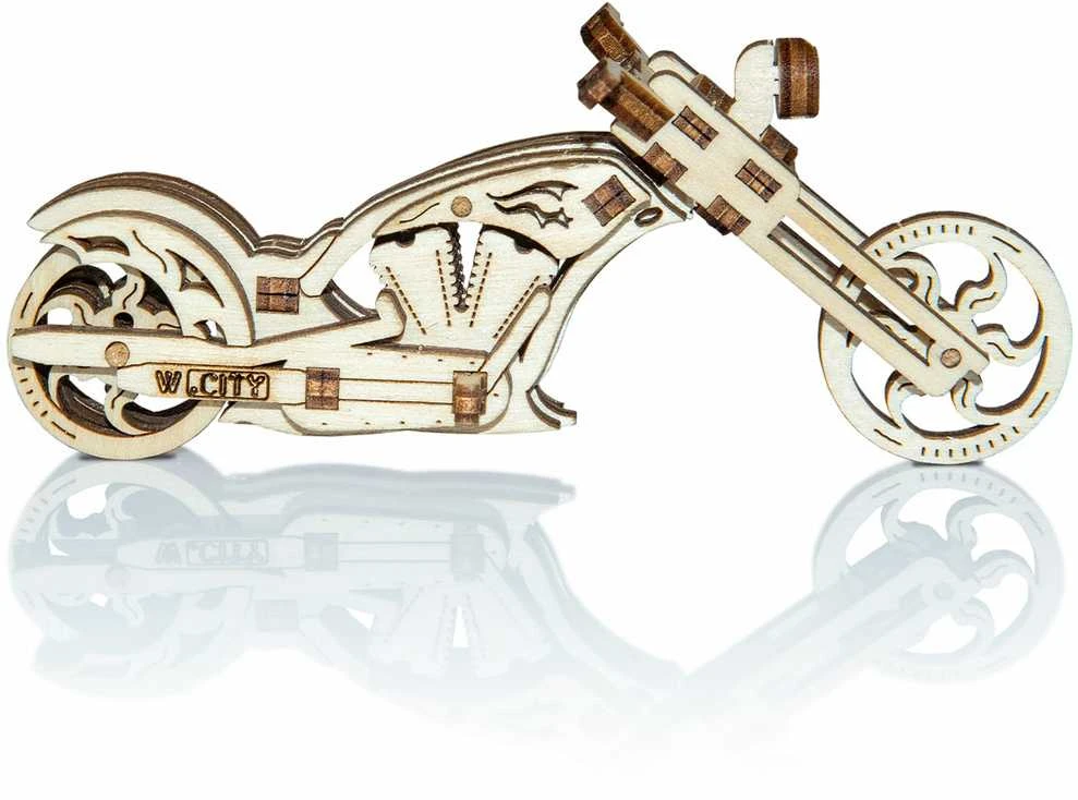 Wooden City Wooden.City 3D medinis motociklo dėlionė – Chopper valdiklis