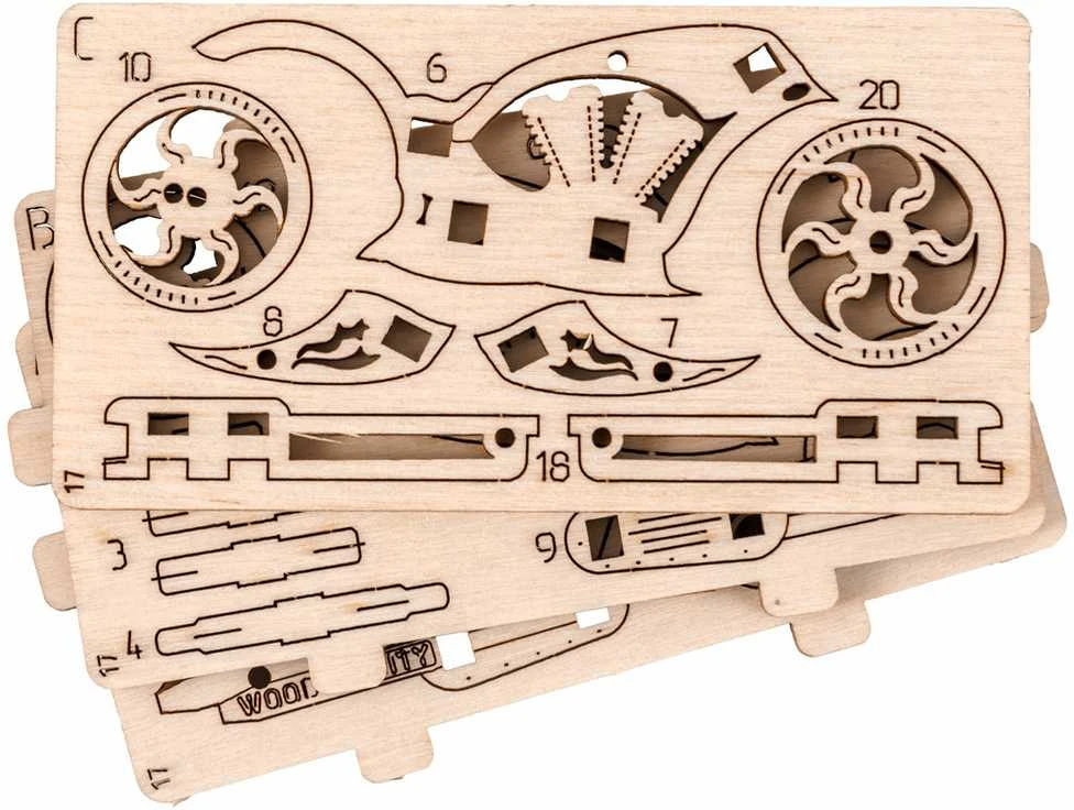 Wooden City Wooden.City 3D medinis motociklo dėlionė – Chopper valdiklis