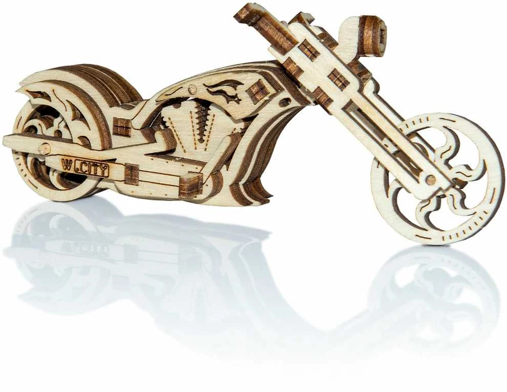 Wooden City Wooden.City 3D medinis motociklo dėlionė – Chopper valdiklis