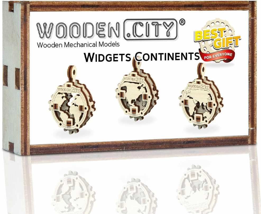 WOODEN CITY 3D Mediniai Dėlionės Kontinentai Nuo 14 Metų