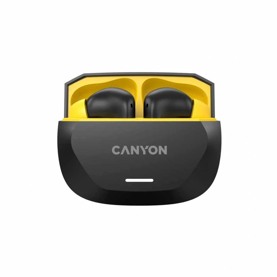 CANYON ausinės HEXAGON 7 TWS ANC+ENC Belaidės Charge Juodas Geltona