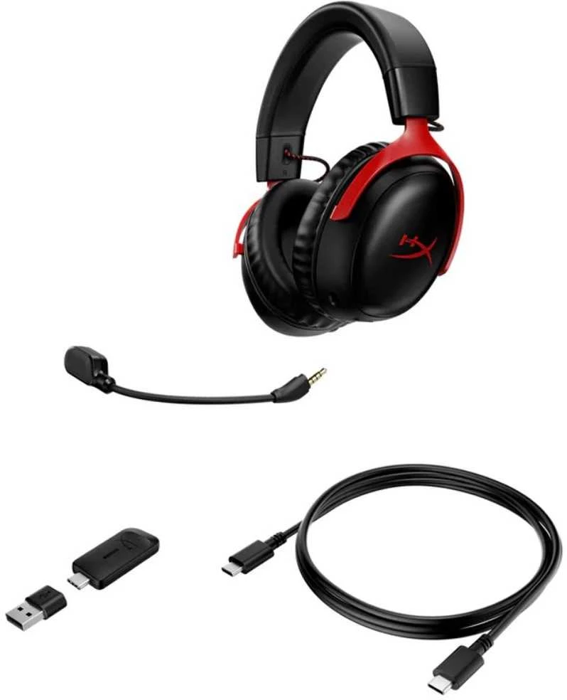HP HyperX Cloud III belaidės žaidimų ausinės su mikrofonu