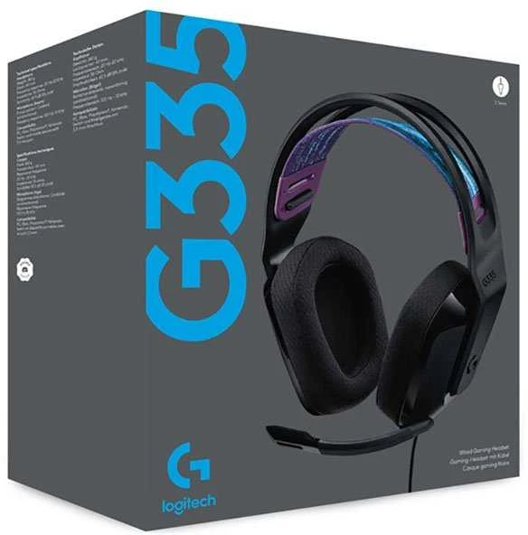 Laidinės žaidimų ausinės Logitech G335, juodos spalvos