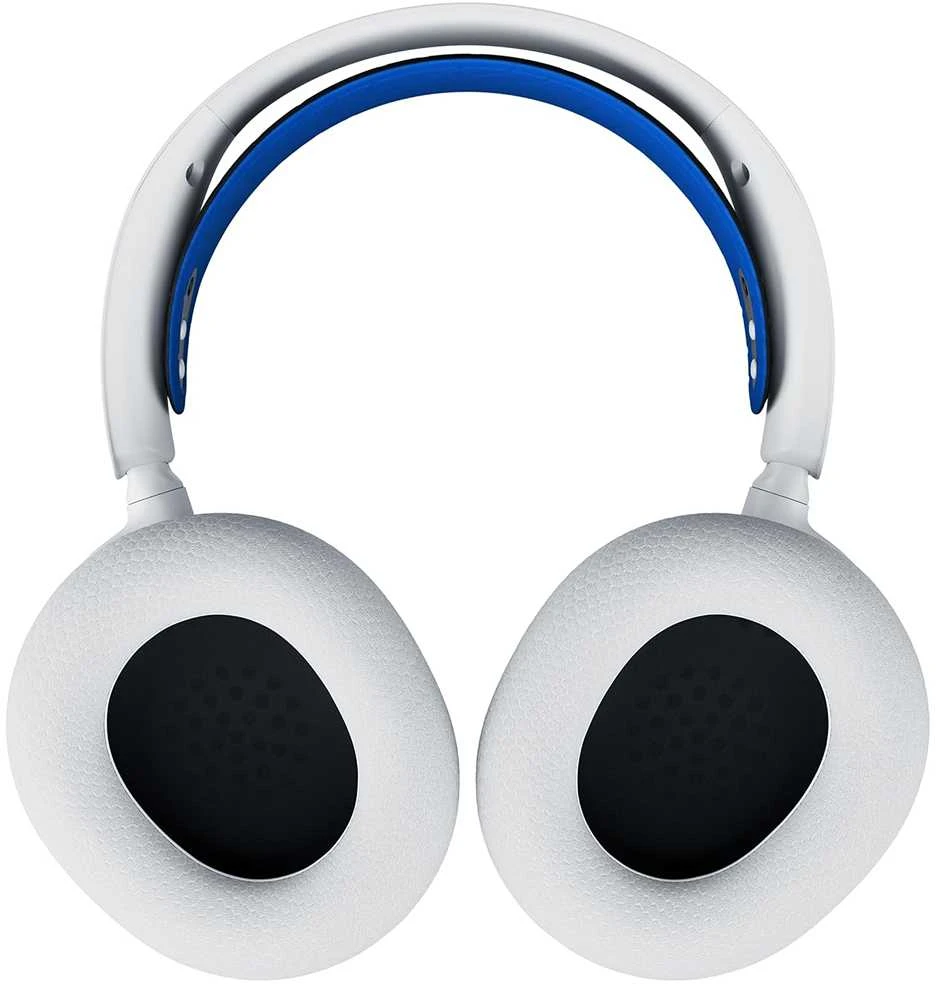 Belaidės ausinės su mikrofonu SteelSeries Arctis Nova 7P Over-Ear, Baltos/Mėlynos spalvos
