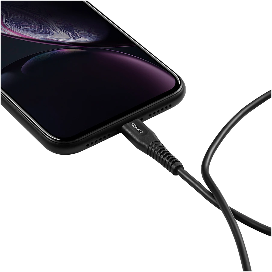CANYON kabelis MFI-4 Type-C iki Lightning 1.2m Juodas