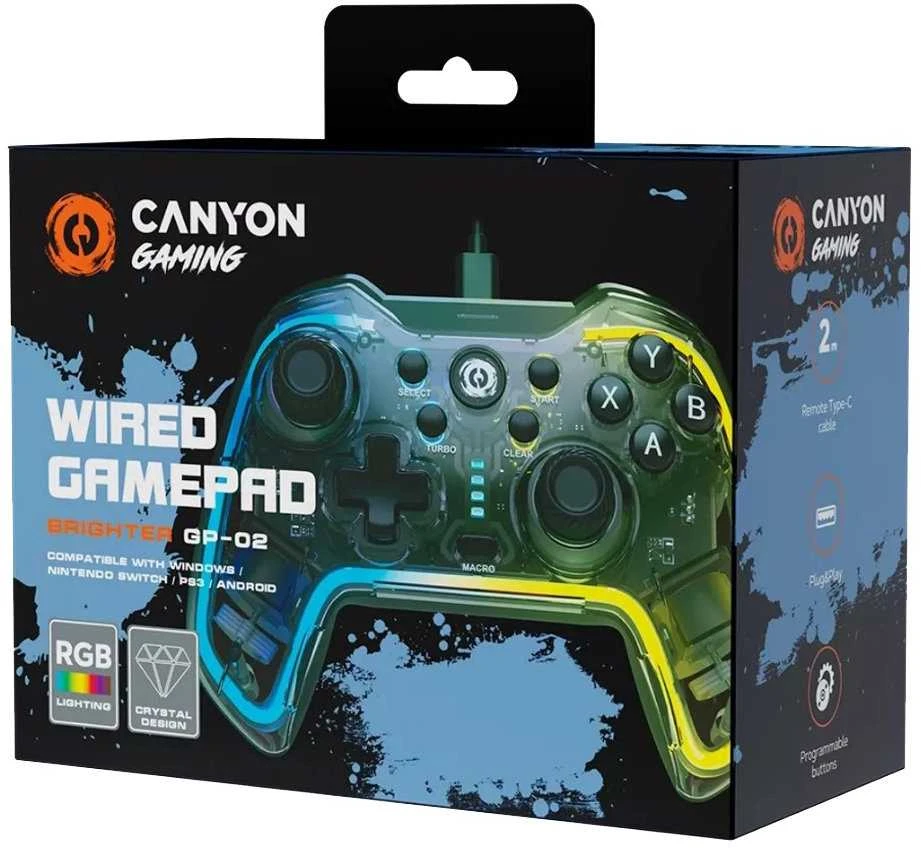 CANYON žaidimų pultelis Brighter GP-02 Wired Crystal
