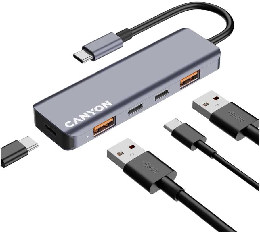 CANYON hub DS-18 5in1 USB-C Pilkas