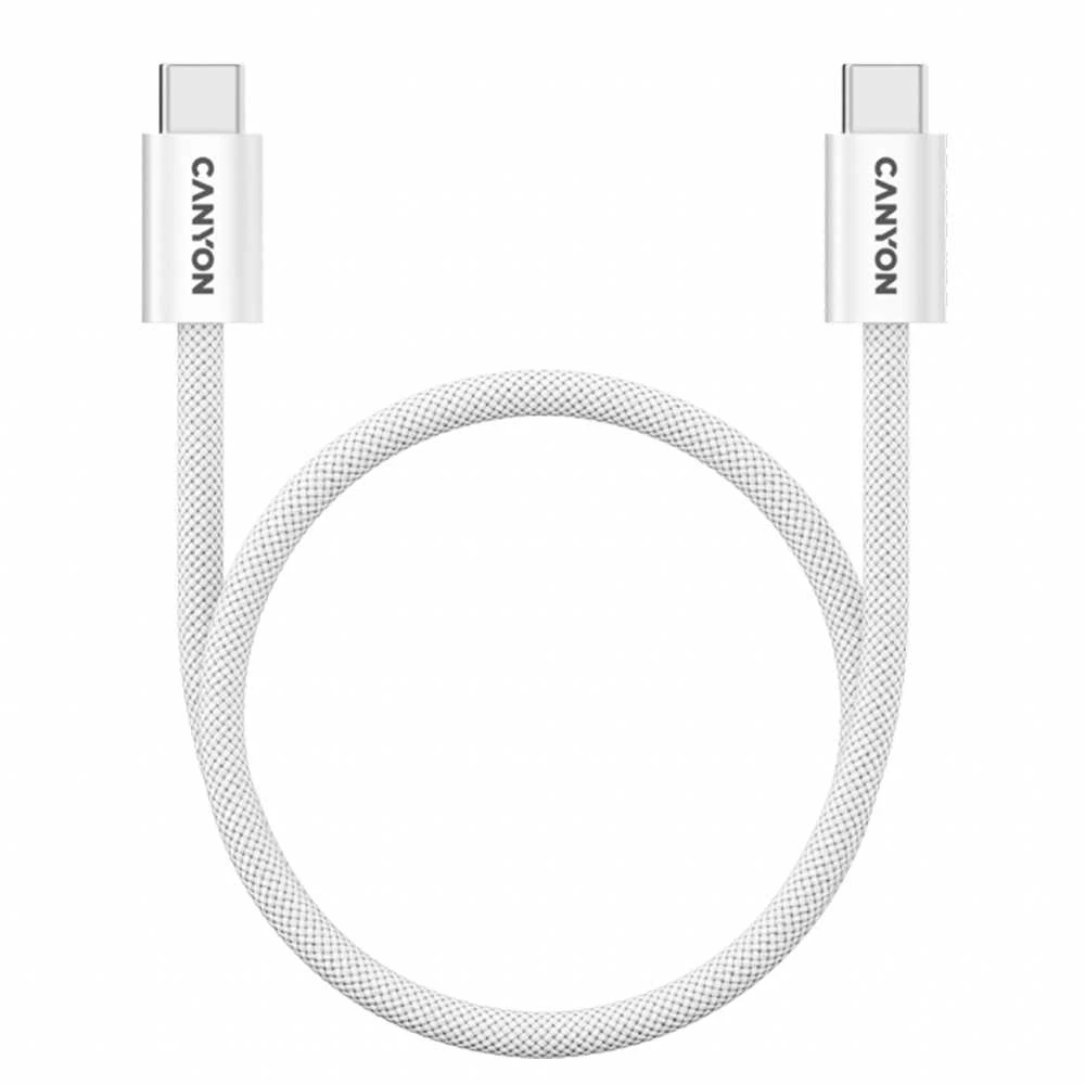CANYON kabelis OnWire 60MG C-C 60W magnetinis pintas 1m Baltas