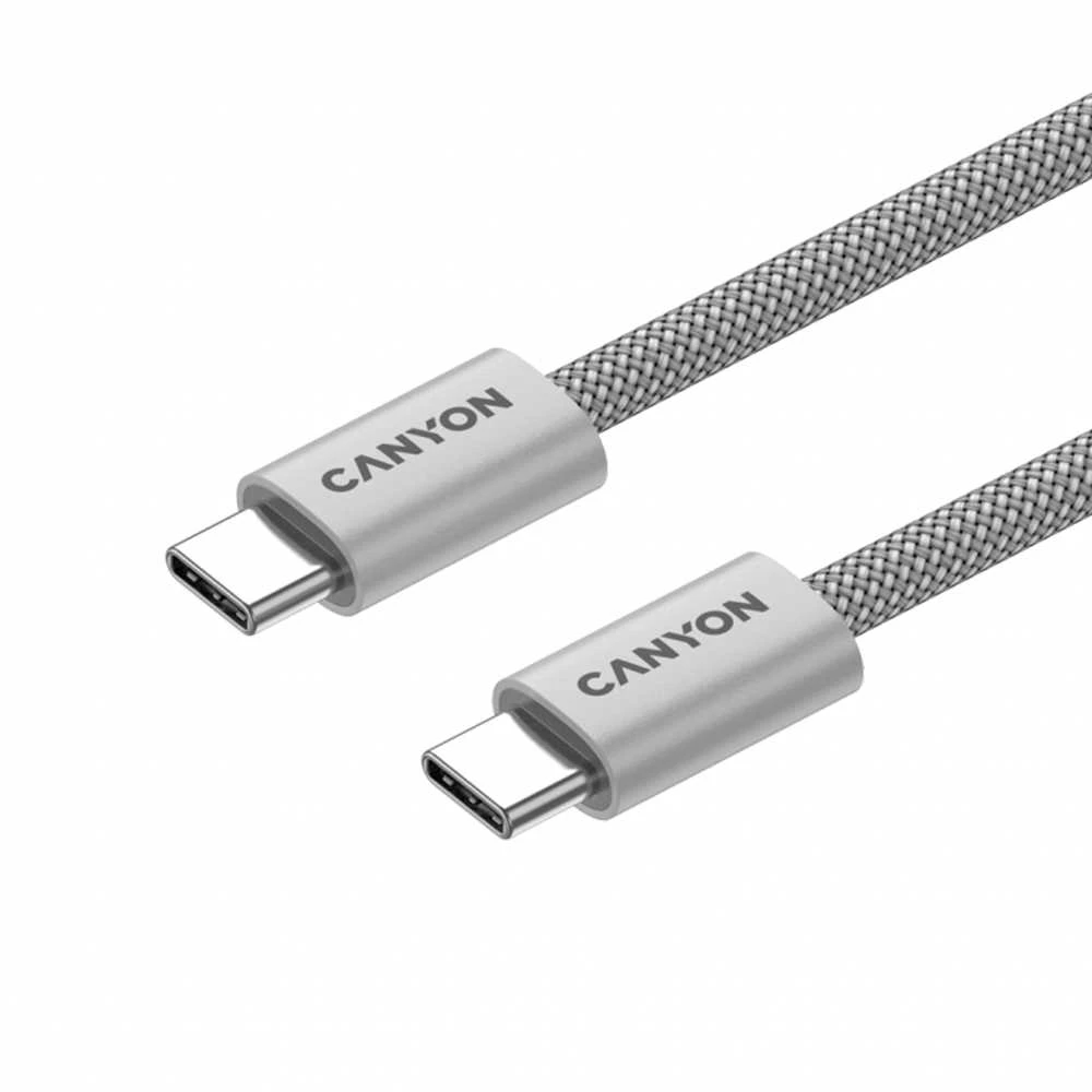 CANYON kabelis OnWire 60MG C-C 60W magnetinis pintas 1m šviesos pilkas