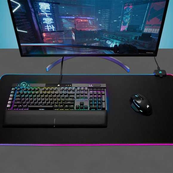 Pelės kilimėlis žaidimams Corsair MM700 RGB Extended Mouse Pad, 930mm x 400mm x 4mm