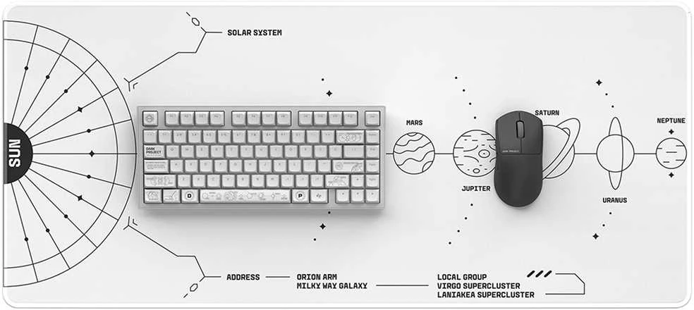 Kilimėlis Dark Project Tamsus Terra Nova Baltas XL projektas