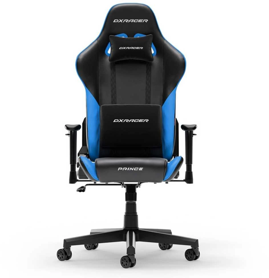DXRACER Prince Series L juoda - mėlyna dirbtinės PVC odos ergonominė kėdė (F24-LTC-NB)