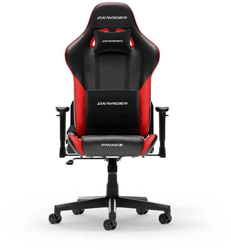 DXRACER Prince Series L juoda - raudona dirbtinės PVC odos ergonominė kėdė (F24-LTC-NR)