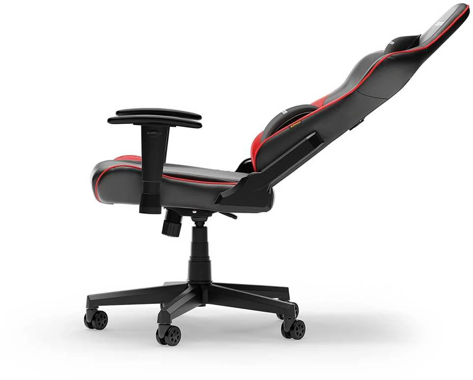 DXRACER Prince Series L juoda - raudona dirbtinės PVC odos ergonominė kėdė (F24-LTC-NR)